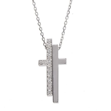 gucci white gold cross pendant